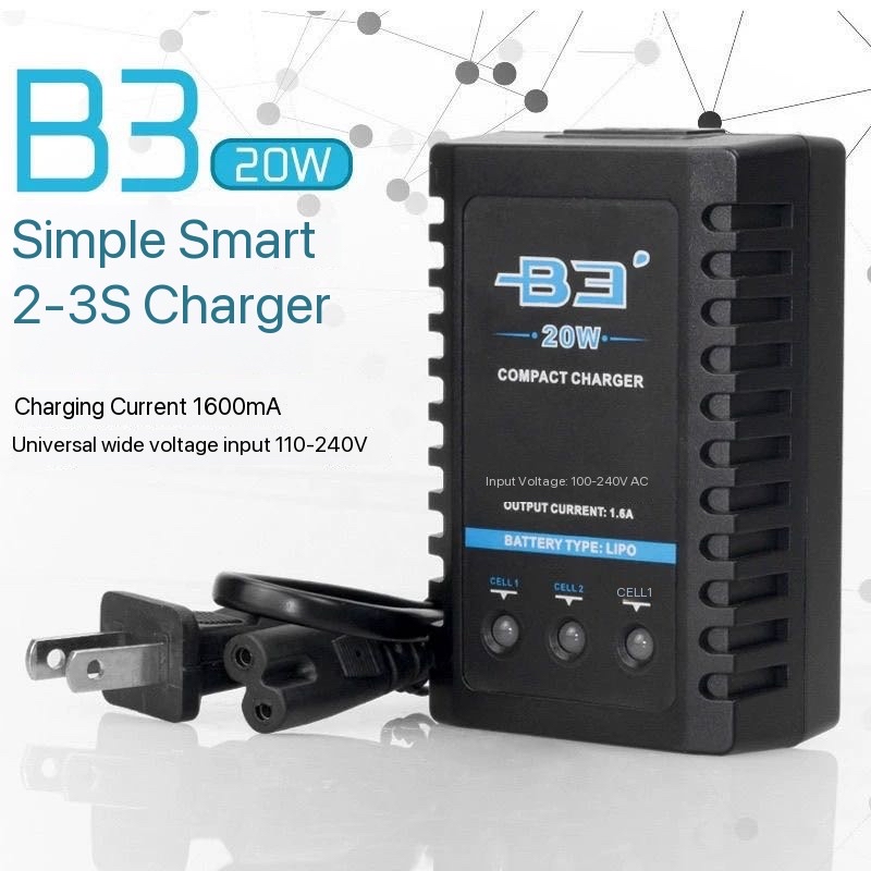 شاحن متوازن بسيط B3 بقوة 20 وا - مراجعة Drone Battery 3S وسعره