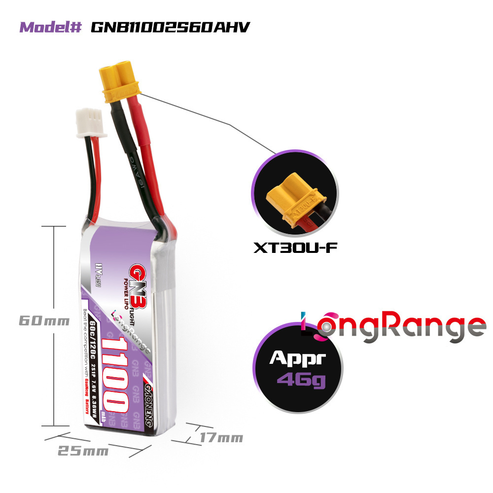 GNB 1100mAh 2S 3S 4S 6S 60C/12 - مراجعة Drone Battery 4S وسعره